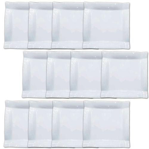 12pcs Of Melamine Plates,White