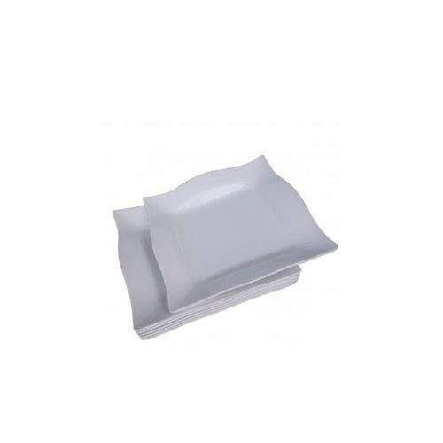 Melamine Square Plates 6pcs White