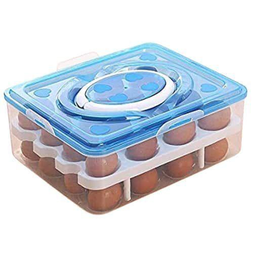 Plastic Double Egg Tray Storage - cover color varies