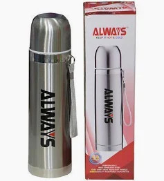 Hot & Cold Unbreakable Stainless Steel Flask, 0.5L - Silver