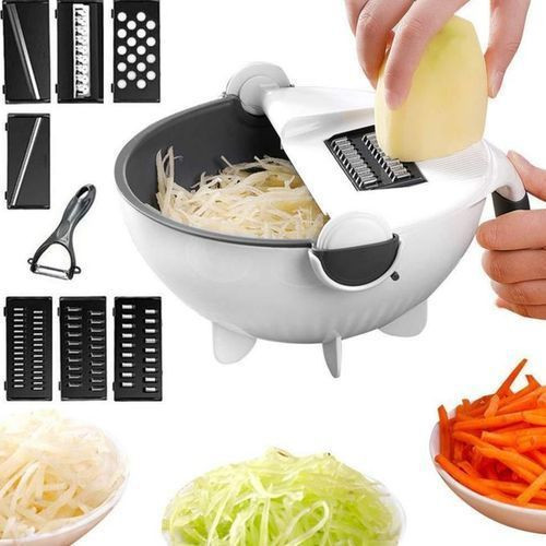 Vegetable Cutter with Drain Basket - White