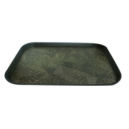 1 Piece Serving Tray -Large-Hard Rubber - Black