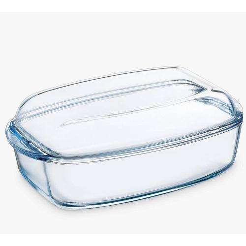 Pyrex Glass Rectangular Casserole Oven Dish with Lid,6.5L,Colourless