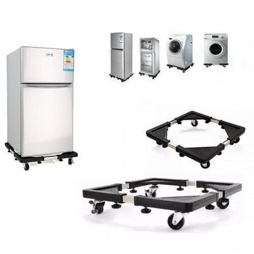 Adjustable Special Base For Washing Machine and Fridge Stand Trolley-Black,White