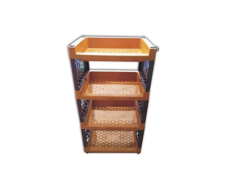 Plastic Stackable Storage 4 Stack - Orange, Maroon