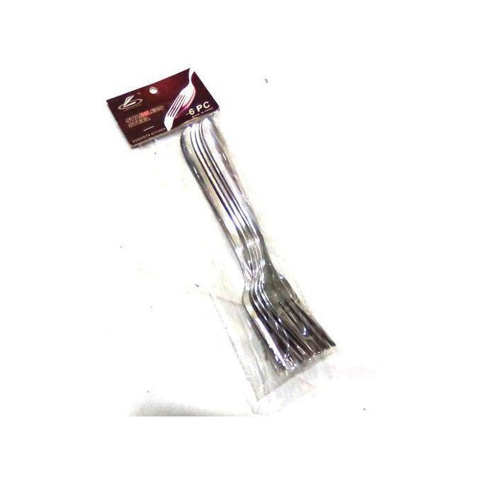 6pcs Of High Quality Stainless Steel Forks - Silver
