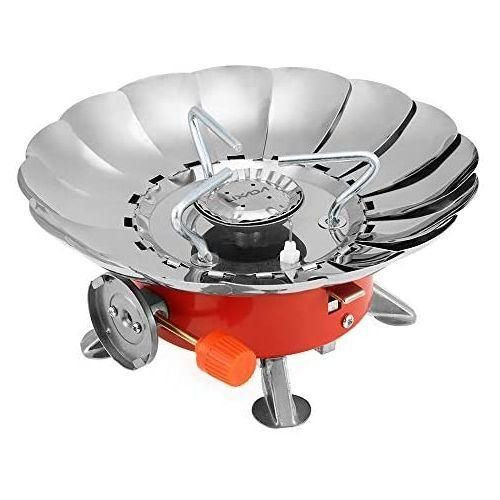 Portable Camping Gas Stove,Folding Windproof Ignition Gas Stove Silver.