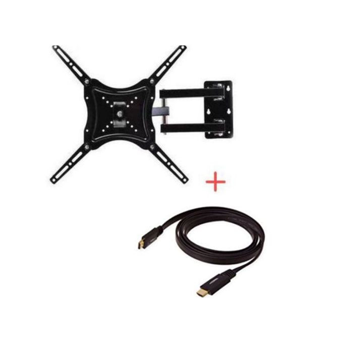 Pack Of Rotating TV Mount 14 To 55 Inch Plus HDMI Cable - Black