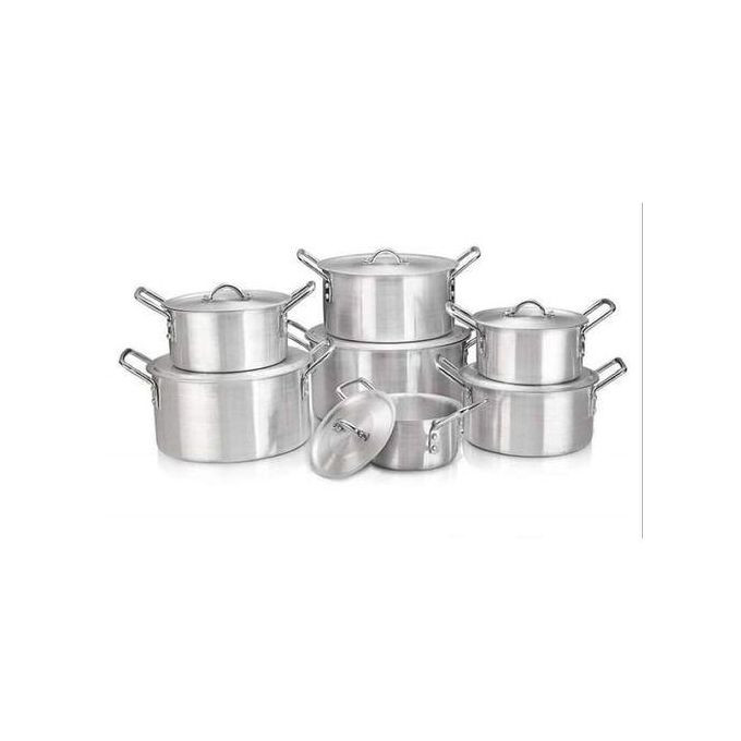 7Pcs Stainless Steel Cooking Pots, Silver