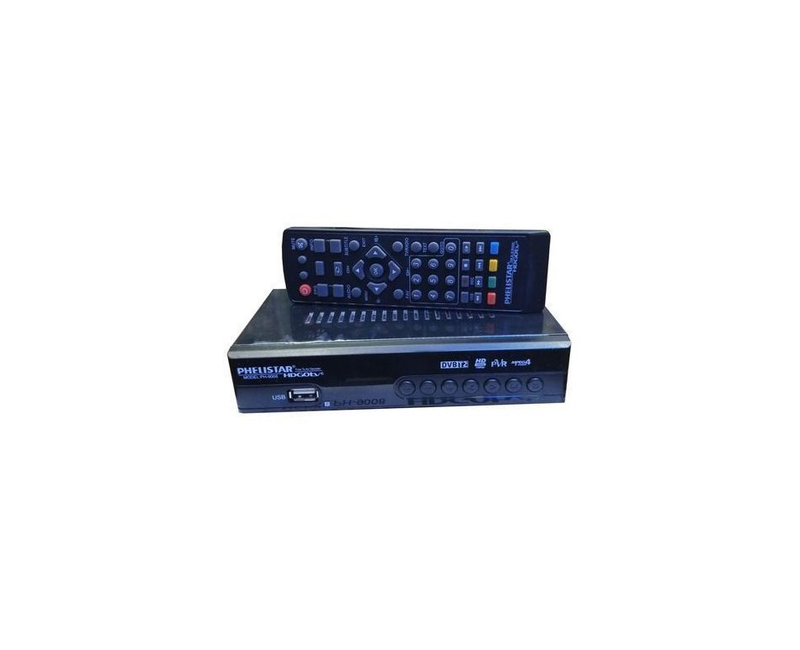 Package Of FTA Decoder Plus Antenna And Free TV Guard-Silver/Black