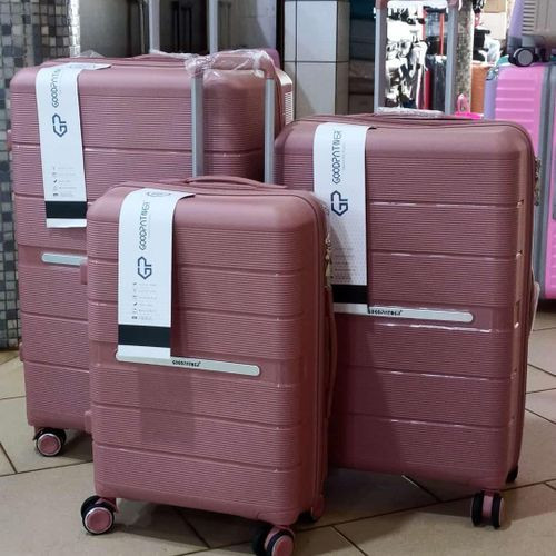 3 Pieces Suitcases It Has Strong Material And Durable Water Proof Material And Travelling Purposes High Quality It's Rose Gold In Colour Multiple Colours