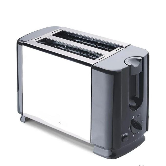 2 Slice Electric Toaster - Silver/Black