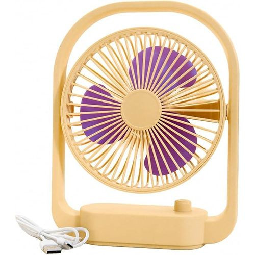 Portable Small Fans, Rechargeable Desk Fan with Strong Airflow, Stepless Speed Control, Wide-angle Air Supply USB Fan Removable Front Cover Electric Fan for Whole Room-Multicolour
