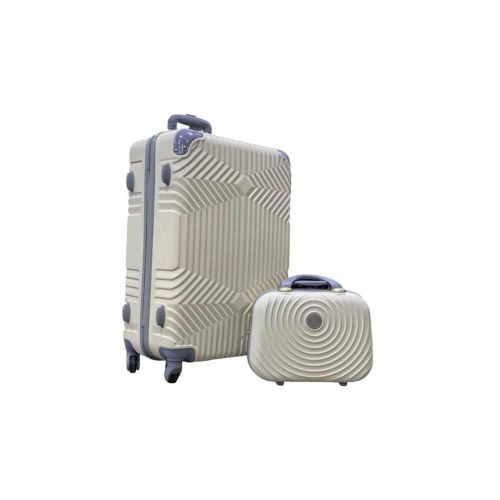 A Medium Size Suitcase With A Beauty Water Proof Material Durable It's Normally Used For Traveling And Introduction Ceremonies It's Strong It's 4-Wheel Spinner It's Rubber Plastic Material
