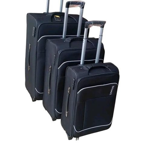 A Set Of 3 In 1 Suitcase Pure Clothes Material Durable It Has 2 Wheels Spinners Extremely Durable It Has Multiple Colours Easy To Clean And Use It's Black In Colour