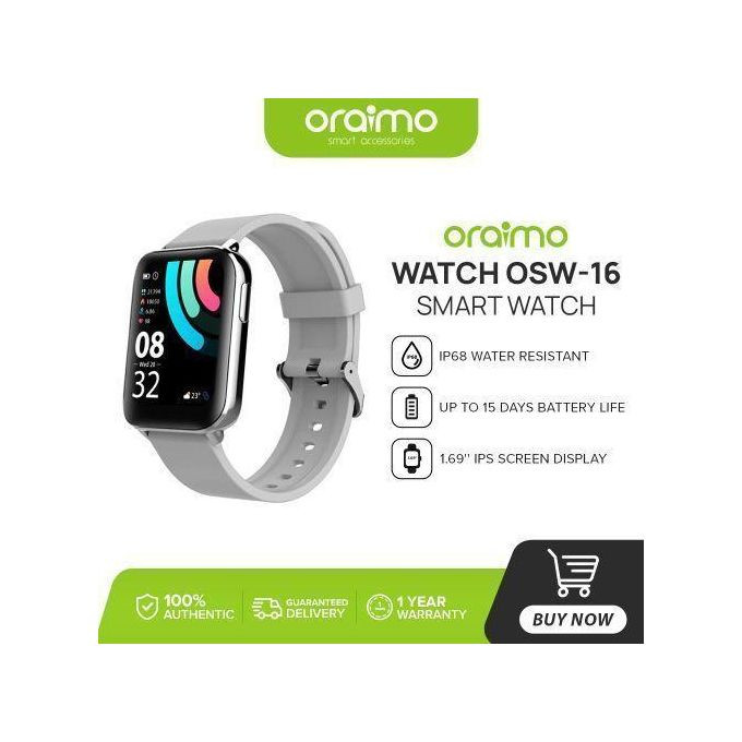 Smart Watch OSW-16 Silver Edition Curved Display Water Proof - Silver