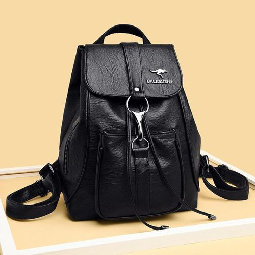 Ladies Leather Bag Backpack- multicolour