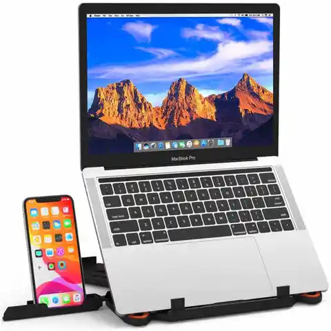 2 IN 1 Pivot Fast Phone Charging Power Bank 20000 MAh With Inbuilt Stand Holder And 4 Built-in Cables Output, LED Indicator, Compatible With All Tablets Laptops USB-Type C For Android Phone Charger