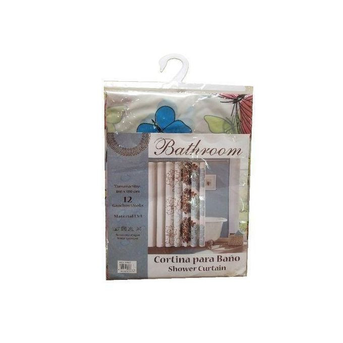 Shower Curtain With Hooks/Prints And Color Vary-Multicolor