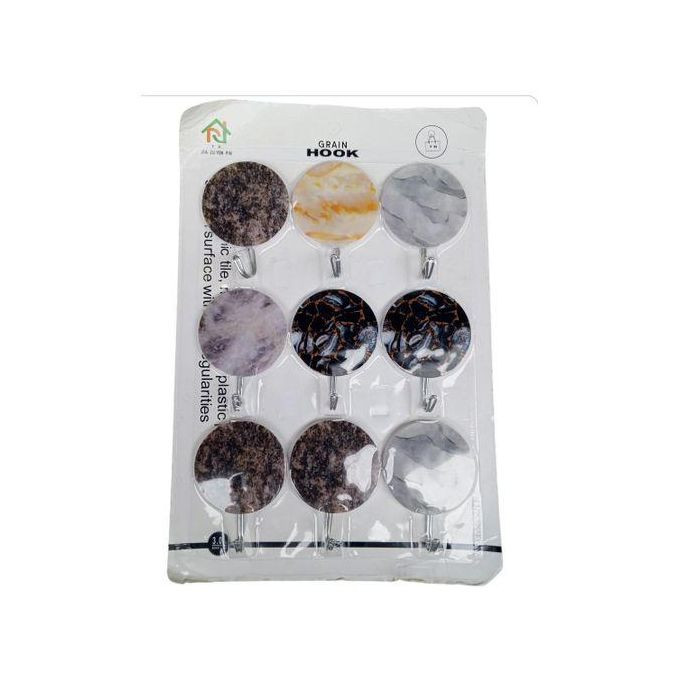 9 Pin Adhesive Strong Hook With Pretty Images - Multicolor