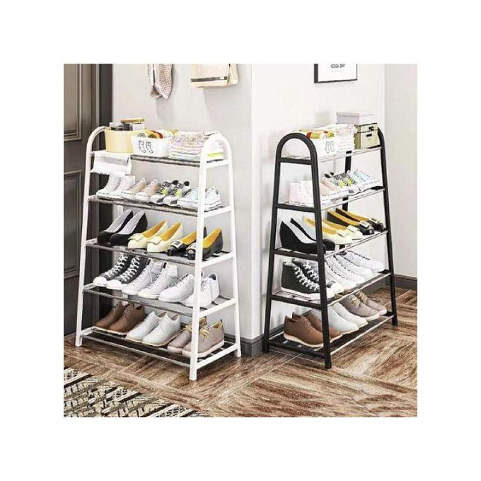 1 Piece Of U-Shaped Shoe Rack 5 Tiers - Black, White