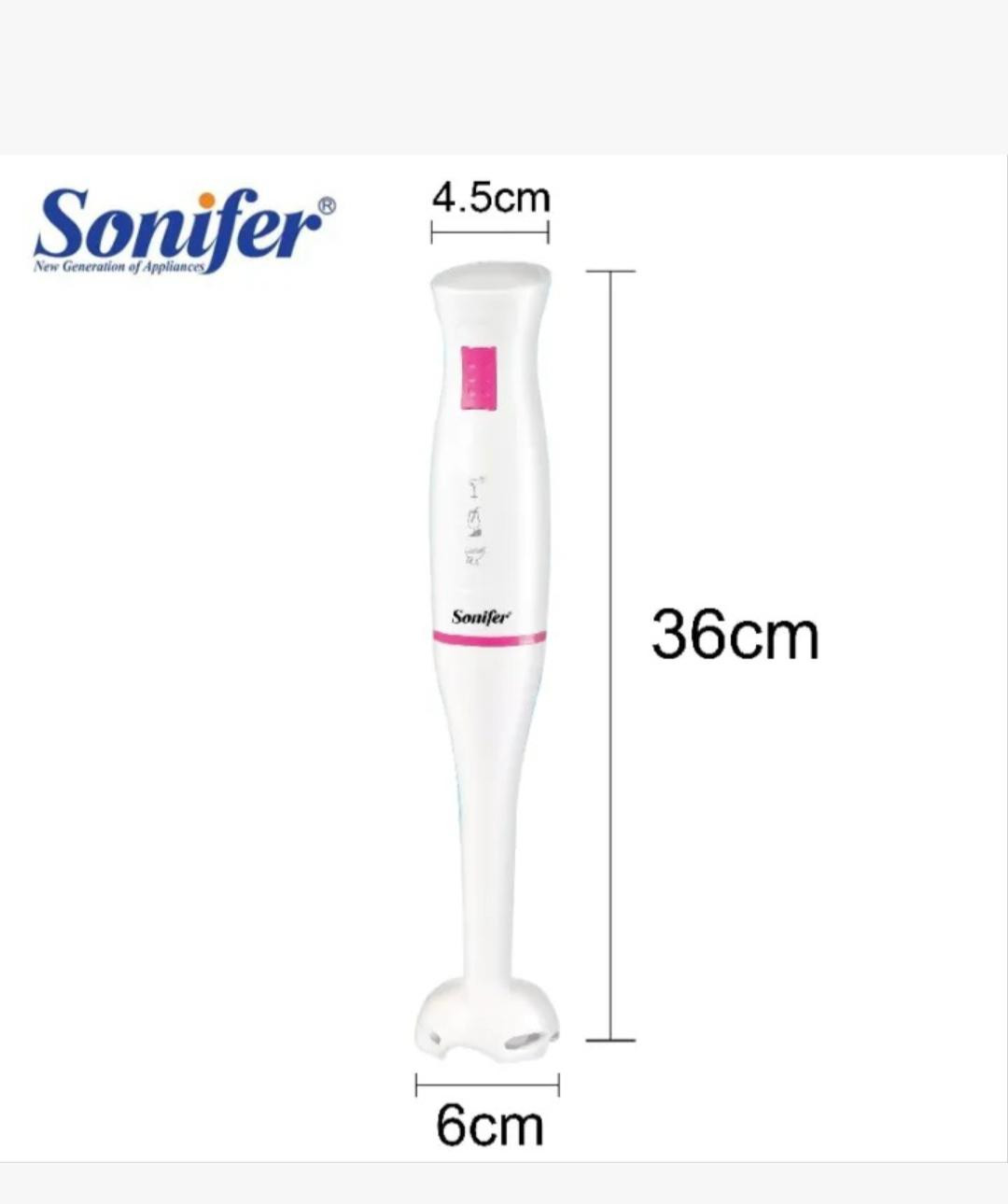 Electric Food Mixer Kitchen Hand Blender Egg Beater Vegetable Stand Blend Stainless Steel Blade Strong Hand Blender - White