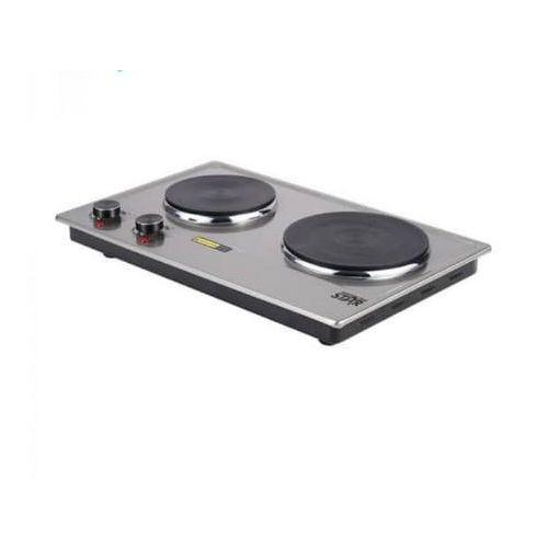 Double Burner Electric Hot Plate -Silver