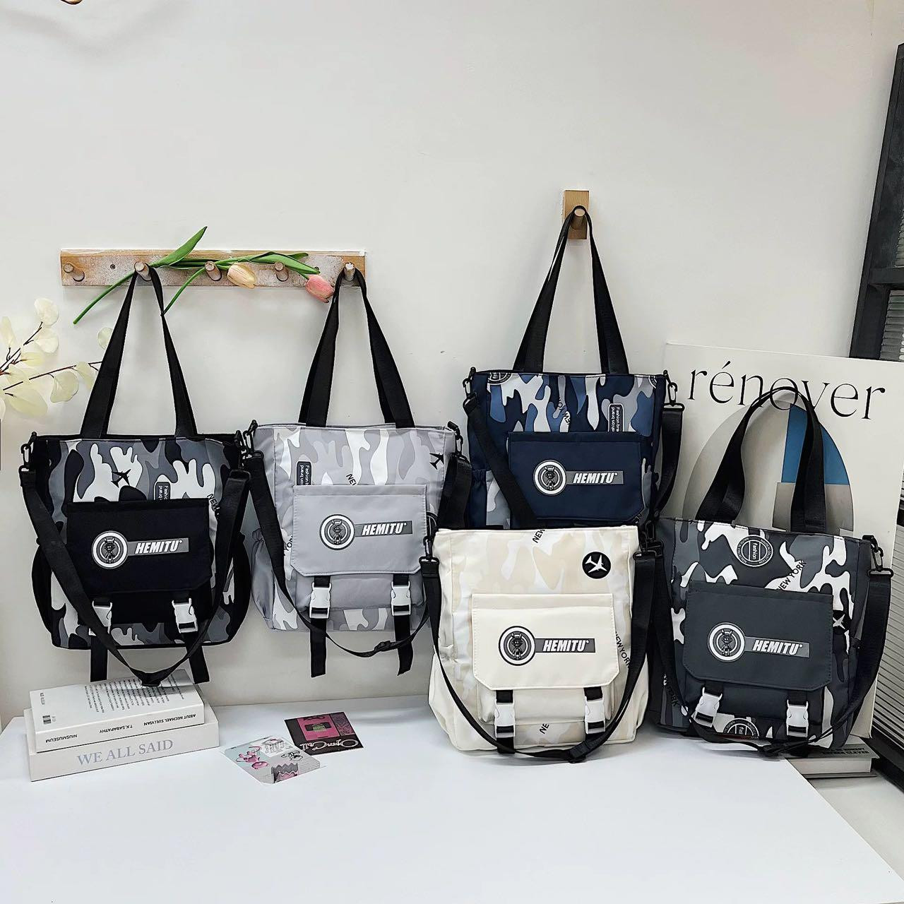 Large Capacity Ultra-Light Tote Bag Handbag Shoulder Bag - Multicolor