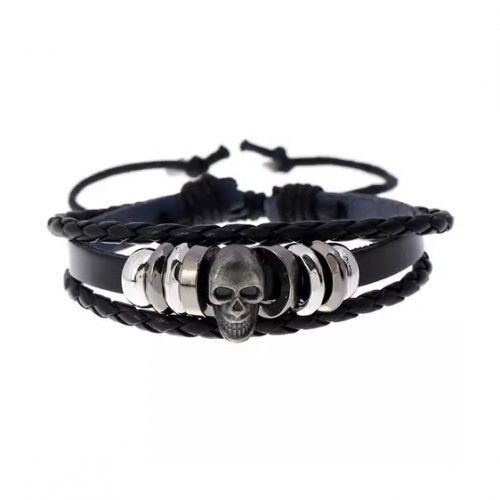 Skull Men's Bracelet- Black/Blue