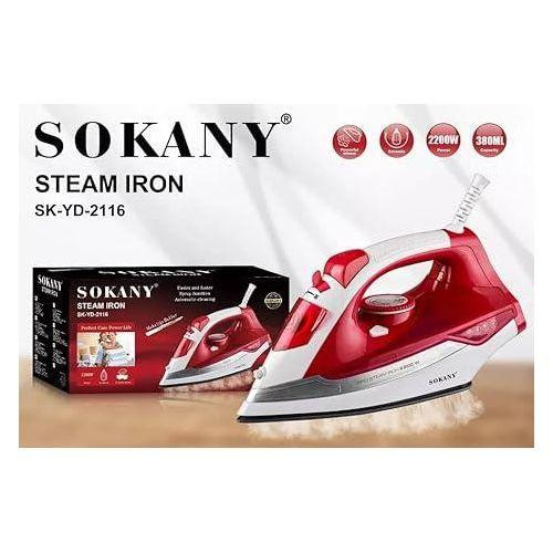 Professional Steam Flat Iron With Ceramic Soleplate-Red/Blue