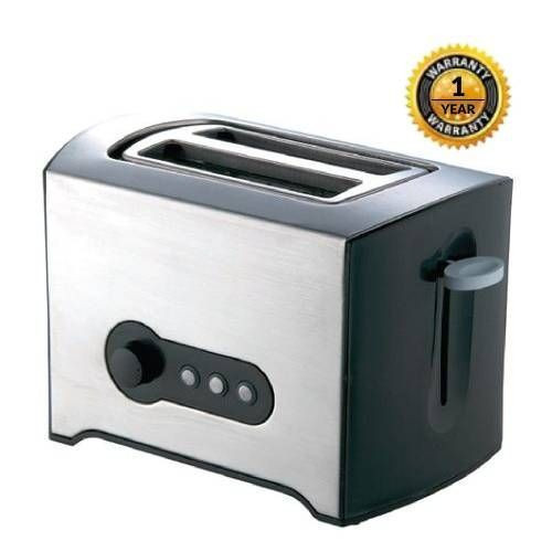 Geepas 2 Slice Bread Toaster - Silver, Black