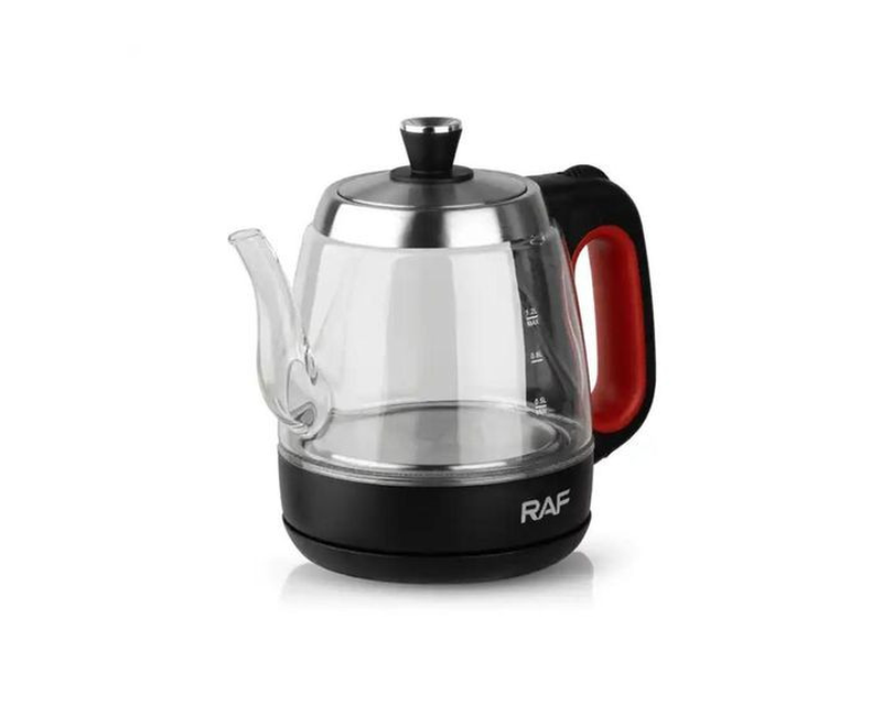 1.2L Electric Glass Kettle Heat Resistant Boiling Ceramic Glass Kettle Double Layer Protection Protative Glass Kettle 1350W- Multicolor RAF