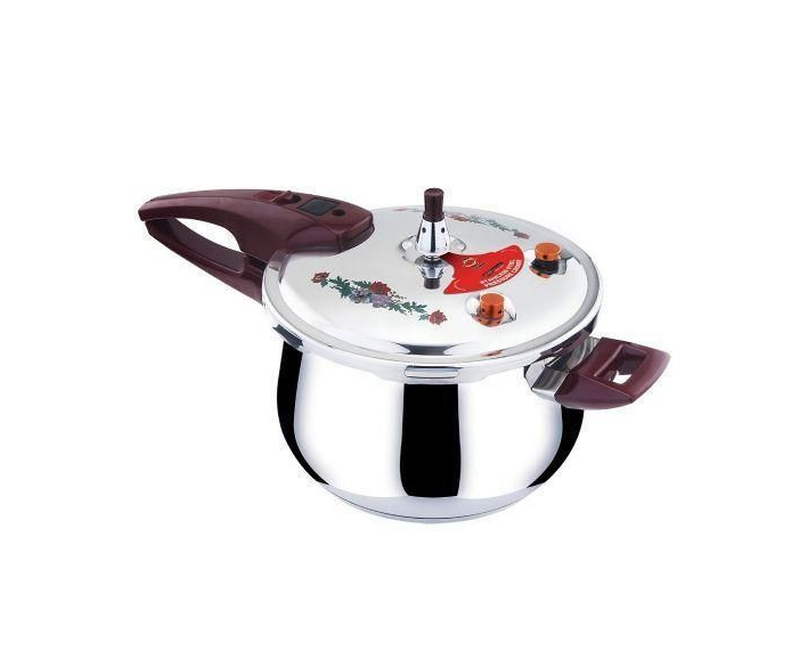 5.5 Litres Stainless Steel Pressure Cooker With Steamer Saucepan Pot- Silver