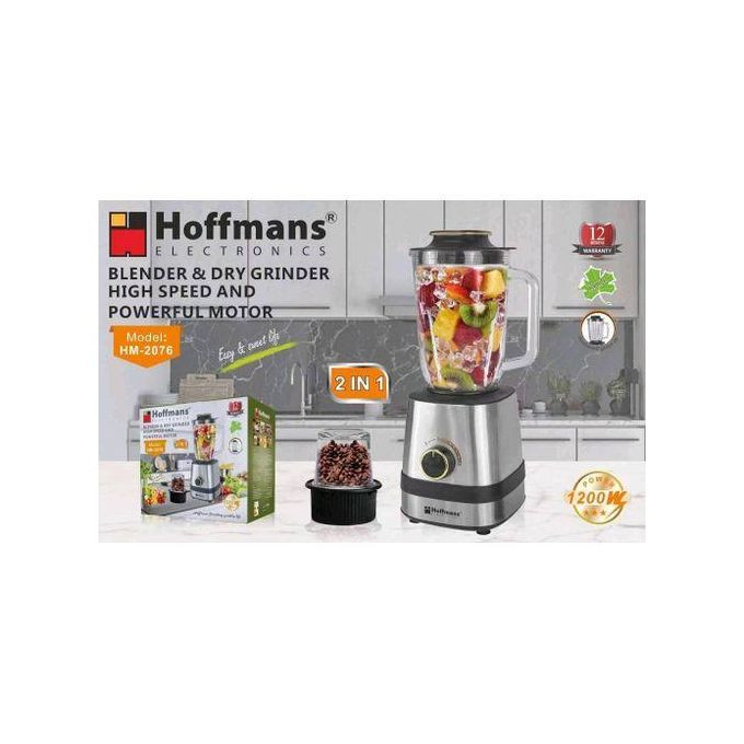 Blender & Dry Grinder High Speed & Powerful Motor HM-2076 - Silver