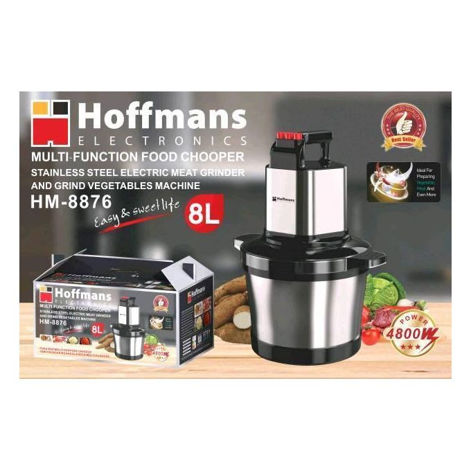 Stainless Steel 8L Multifunctional Food Processor - Silver