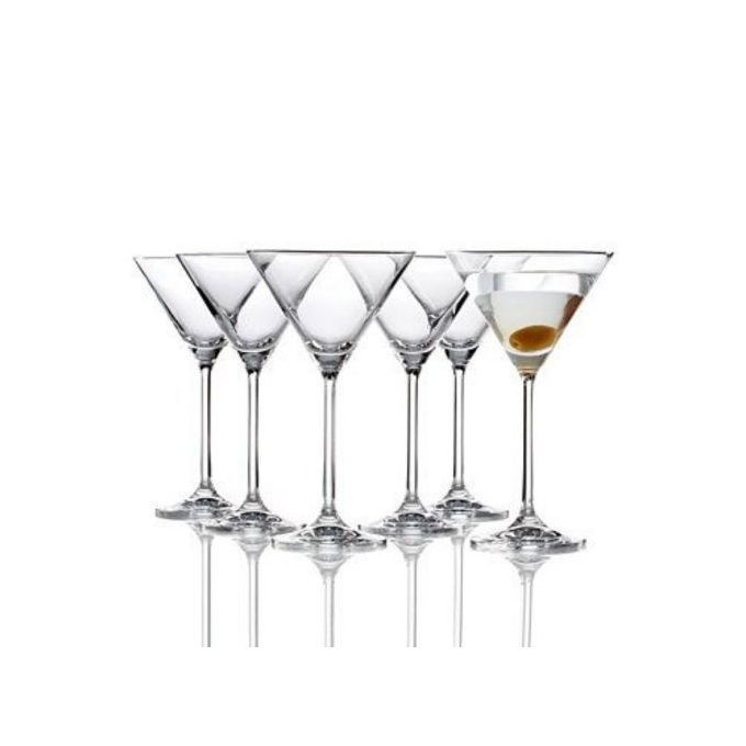 6-Piece Colorless Glass Set for Wine, Martini & Cocktails
