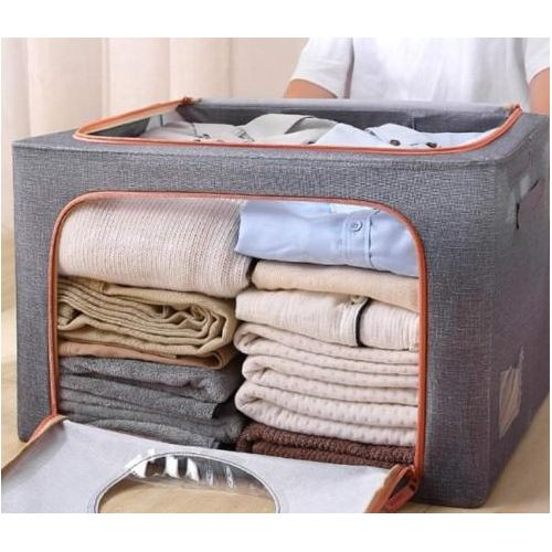 Storage box with lid, sorting baskets for household clothes, storage box for bedroom blankets, storage box for Oxford fabrics with large capacity, 50 x 40 x 33 cm,multicolors