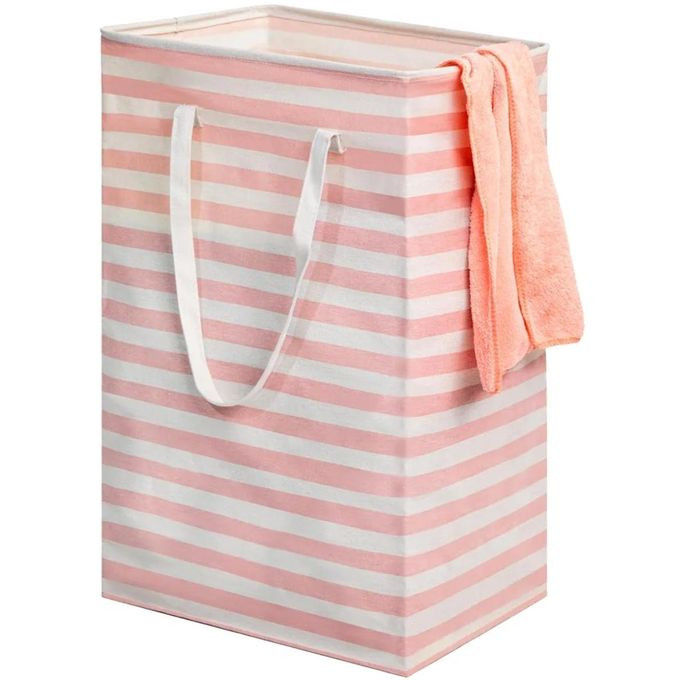 Laundry Hamper, 75L Large Collapsible Tall Laundry Basket with Handles,Water Resistant Freestanding Clothes Hamper, Storage Basket, Storage Bags for Clothes Toys, 24.4" (H),Pink Multicolor