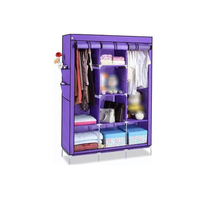 Portable Wardrobe, Multifunction Fabric Storage Rack Textile Wardrobe Cupboard Compartment 150 * 46 * 175CM(Size:130 * 46 * 175CM,Color:C) (B 130 * 46 * 175CM)....