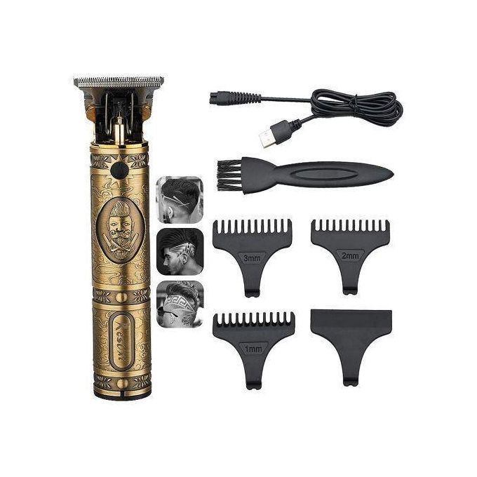 Professional Hair Clipper/Trimmer Grooming Rechargeable Cordless Cutting T-Blade - Gold