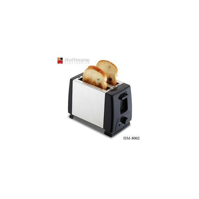 Hoffmans Original 2 Slice Stainless Steel Electric Bread Toaster HM 8002 - Silver, Black
