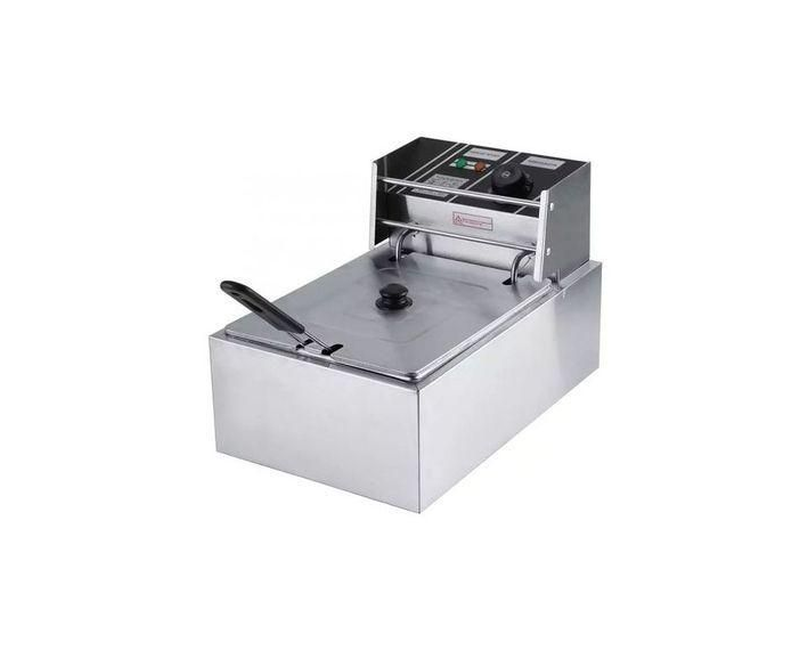 Pixel Heavy Duty Stainless Steel Single Electric Deep Fryer, 6 Litres - Silver