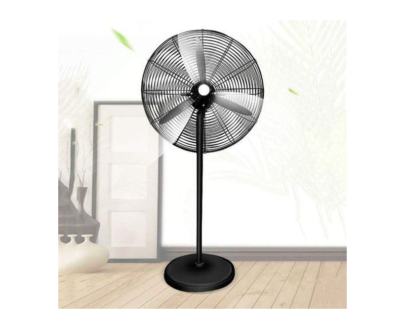Industrial Electric Office Fan Factory Stand Floor Fan High Power Wind Fan With Shaker Column Fan Three Speed Industrial Fan Heavy Duty Metal - Black