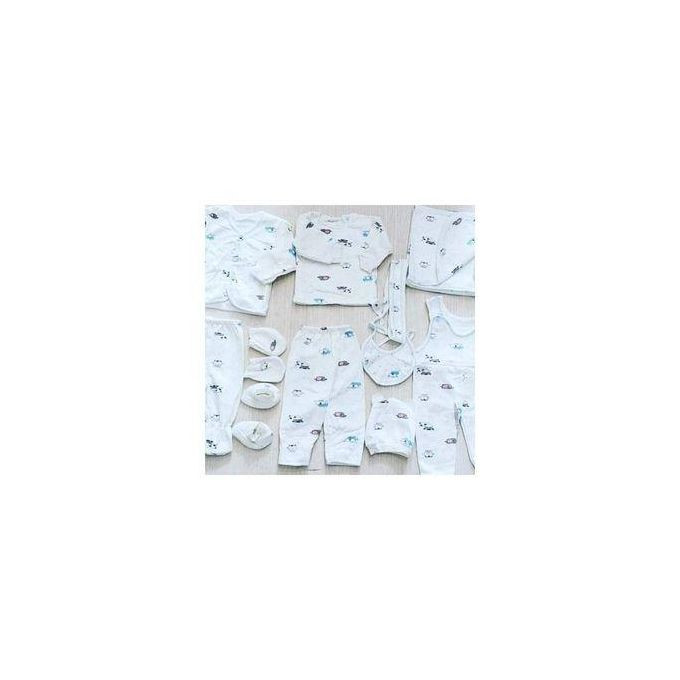 11-Piece Newborn Baby Receiving Set - White Multiple Designs    New Born /0-6 Months