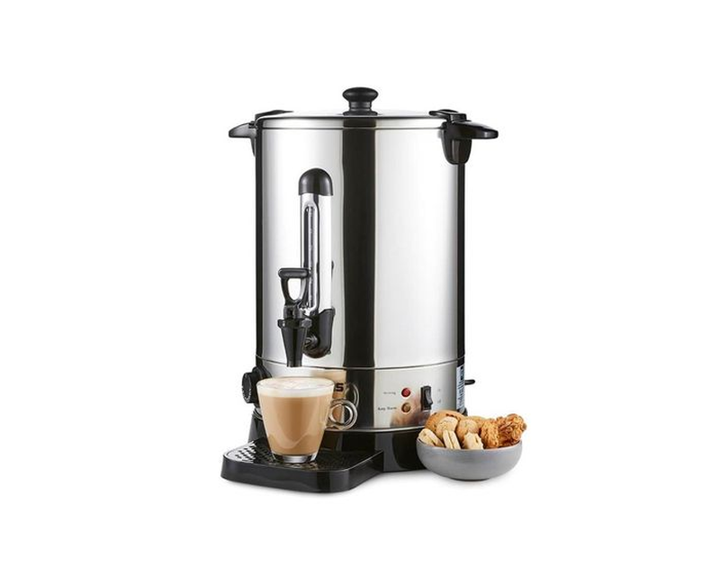 Geepas 15 Litre,Electric Catering Urn, 1650W Instant Hot Water Boiler Dispenser - Tea Urn Kettle Home Brewing Commercial Office Use With Keep Warm Stainless Steel- Silver