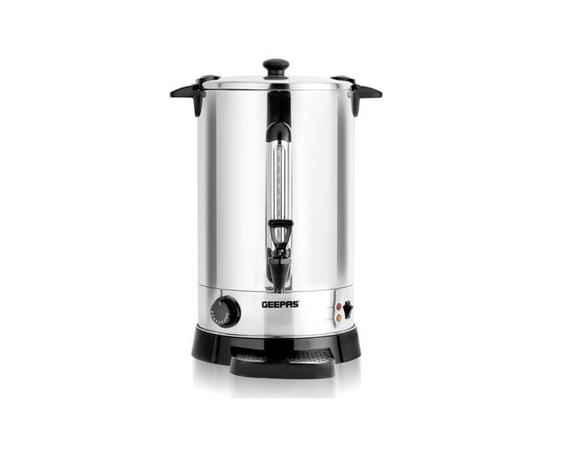 Geepas 20 Liters Electric Catering Urn, 1650W Instant Hot Water Boiler Dispenser- Silver