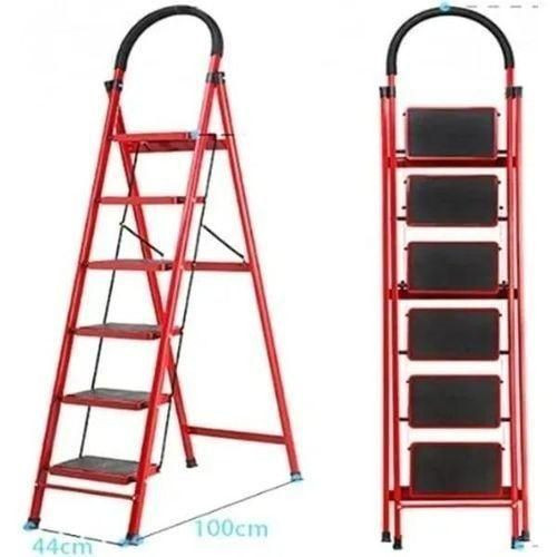 7 Steps Ladder, Portable Folding Aluminum Ladder - Red