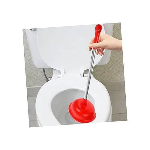 1pc Toilet Plug Toilet Pump Cup Air Drain Drain Cleaner Toilets Drain Unblocker Sewer Cleaner Tool Bathroom Dredging Tool Clogged Toilet Tool with Tray Plastic Tub - Red