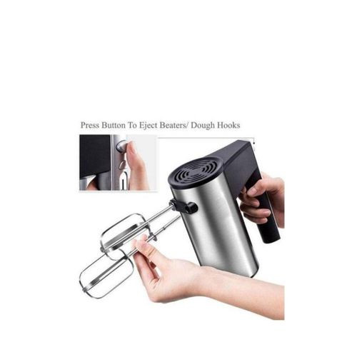 Hoffmans 5-Speed Hand Cake Mixer With Chrome Beater, Dough Hook - Silver/Black