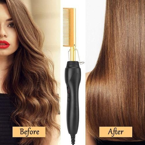 Hot Comb Hair Straightener Heat Pressing Combs - Ceramic Electric Hair Straightening Comb - Multicolor